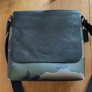 Vintage Coach Camouflage Leather Messenger Bag